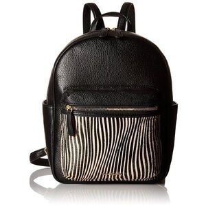 Vera Bradley Leather Leighton Backpack in Uptown Stripes zebra print bag